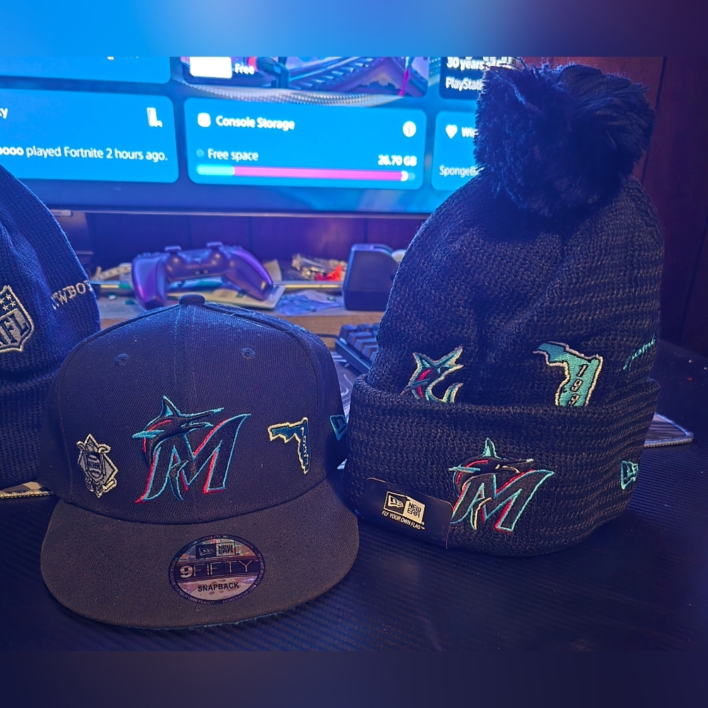 Florida marlins snapback and beanie bundle